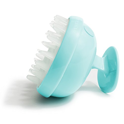 Vanity Planet Groove Scalp Massager (Bombshell Blue) Rejuvenating Handheld Shampoo Brush, 2-Speed Vibrating, Water Resistant