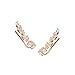 Humble Chic Crystal Leaf Ear Climbers - Simulated Diamond Flower Crawler Cuff Stud Earrings