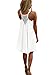 iToolai Women's Summer Casual Sundress Chiffon Sleeveless Tank Beach Shift Dress (L, White)