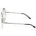 grinderPUNCH - Non-Prescription Round Circle Frame Clear Lens Glasses Large Silver