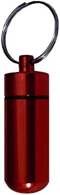 FHL Keychain Pill Box Holder Case (Red)