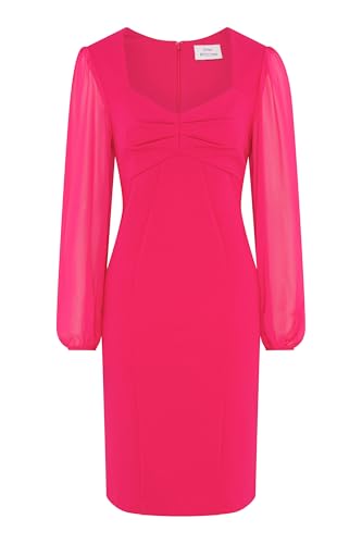 Gina Bacconi Womens Crepe Cocktail Dress, Fuchsia, 20 UK