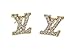 L-V- 18K Gold Plated/White Gold Plated Vintage Swarovski Crystal Studs Earrings