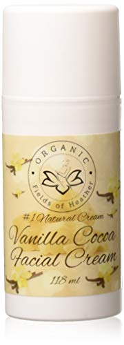 Organic Fields of Heather Organic & Natural Vanilla Cocoa Facial Moisturizer With Botanically Infused Ingredients, 4.0 fl. Oz