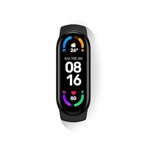 Xiaomi XMSH15HM Mi Smart Band 6 Smart Watch, 1,56 “AMOLED-scherm, sporttracking, waterbestendig tot 5 ATM, antibacteriële riem, 125 mAh-batterij, Italiaanse versie, normaal, zwart
