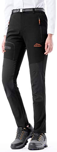 DAFENGEA Women's Hiking Pants Outdoor Waterproof Windproof Softshell Fleece Slim Snow Ski Pants - //coolthings.us