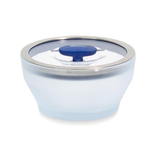 Photo 1 of Anyday Cookware Plastic-Free Microwave Dish, 2-Piece Large Deep Glass Storage Container with Lid for Steaming, Roasting, Serving & Storing Food, 7.9" x 4.2", Blueberry