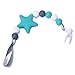 Teether Pacifier Clip, 2 Pack Silicone Pacifier Holder, Unisex Star BPA Free Pacifier Leash Teething Toy with Storage Bag for Boys and Girls Gift Set