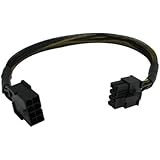 12" 8-Pin PCI-Express PCI-E Video Card Power Male to Female Extension Cable with Black Sleeve
