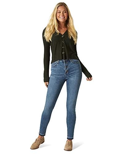 Lee Women's Slim Fit High Rise with Button Fly Released Hem Jean