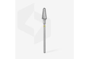 STALEKS PRO Expert Carbide Nail Drill Bit (Frustum, Yellow, 6mm Head / 14mm WP) – Very Soft Hardness for Delicate Artificial Nail & Skin Processing in Hardware Manicure/Pedicure