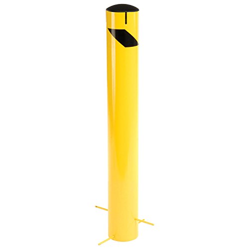 Global Industrial 42" x 5-1/2", Steel Bollard with Removable Plastic Cap & Chain Slots for Underground