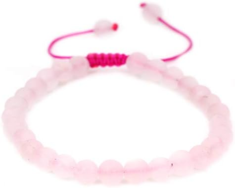 AMANDASTONES Handmade Gemstone 6mm Round Beads Adjustable Braided Macrame Tassels Chakra Reiki Bracelets 7-9 inch Unisex