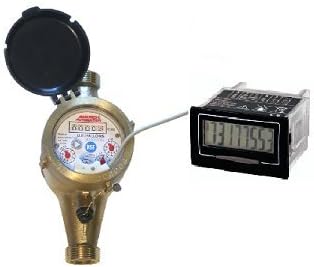 Assured Automation WM-NLC Series Lead Free Brass Water Meter 3/4" with Pulse Output & LCD Pulse Reader
