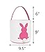MONOBLANKS Easter Bunny Basket Bags, Rabbit Bucket Tote for Easter Egg Hunts Decorations Candy Gifts Storage (Pink)