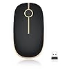 Wireless-Mouse-Jelly-Comb-MS001-24G-Computer-Mice-with-Nano-Receiver-for-PCDesktopLaptop-with-USB-ports-and-WindowsMacLinux-Silent-Smooth-Basic-Design-Black-and-Gold Wireless Mouse, Jelly Comb MS001 2.4G Computer Mice with Nano Receiver for PC/Desktop/Laptop (with USB ports) and…
