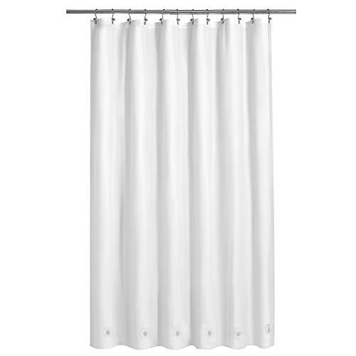 Barossa Design Long Shower Curtain Liner with 6 Magnets - 72 x 78, Waterproof PEVA Shower Liner for Bath Tub, PVC Free, Metal Grommets - White, 72x78