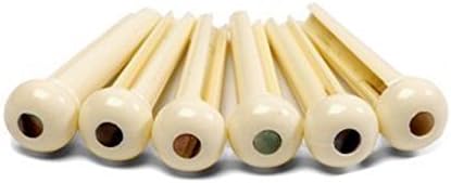 Pack of 6 Bridge Pins for Acoustic Guitar (Cream with Shell inlay)