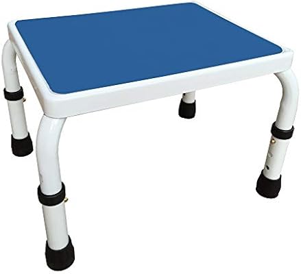Adjustastep Tm Deluxe Step Stool Footstool With Handle Handrail Height Adjustable 2 Products In 1 Modern White Blue Design New For 2016 Amazon Ae