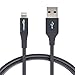 Amazon Basics USB A Cable with Lightning Connector, Premium Collection, MFi Certified Apple iPhone Charger, 3 Foot, 2 Pack, Gray