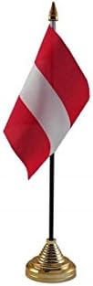 Pack Of 3 Austria Austrian Federal Desktop Table Centrepiece Flag Flags With Gold Bases Ideal For Party Conferences Office Display