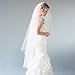 2 Tier Lace Wedding Bridal Veil with Comb Ivory Cut Edge Waltz Length