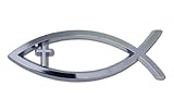 Christian Fish with Cross Premium Chrome Emblem 