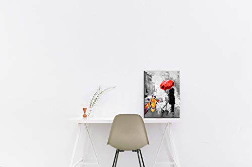 Living Room Wall Decor of Red Umbrella & Giraffe, Bedroom Decor for Couples with Original Inspirational Work, Funny Bathroom Decor with Waterproof Love Signs Decor, Wood Inside Framed ( 12x16 )