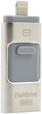 YiKaiEn 32GB USB 3.0 [Storage for iPhone] USB Flash Drive HD U Disk With OTG Head for Android/iPhone 7/7 Plus/SE/6S Plus/6S/6 Plus/6/5S/5/7C/iPad/iPod/PC/MAC (Silver)