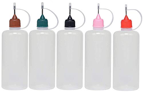 100ml Steel Thick Needle Thick Drip Tip Big Tip Dropper Bottles 5x | E-liquids | All Liquids (Pack of 5) in Mixed Colors