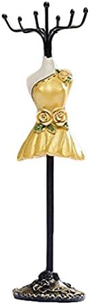 ALLYAK Jewelry Organizer Hanging Earring Necklace Display Mannequins Dress Lady Figure Stand Holder(yellow2)