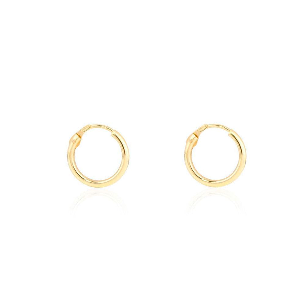 Damen & Kinder Creolen Hoop 10x1.5 mm Ohrstecker - Gelbgold 18 Karat (750)