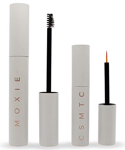 Eyelash Growth Serum and Eyebrow Enhancer | 2 BOTTLES | Boost Natural Lash and Brow Hair Growth | Grow Longer, Thicker, Fuller, Luscious Eyelashes and Eyebrows with MOXIE Cosmetics Serums