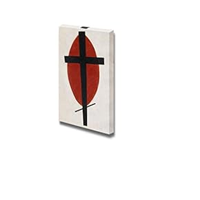 Mystic Suprematism (Black Cross on Red Oval) by Kazimir Malevich - Canvas Print Wall Art Famous Painting Reproduction - 12" x 18"