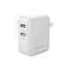 USB Fast Charger RAVPower 30W Quick Charge 3.0 Wall Charger Dual USB Plug, Compatible Galaxy S8 S7, Note 8, Google Pixel, Nexus, HTC and iSmart Port Compatible iPhone XS Max XR X 8 7 Plus (White) primary