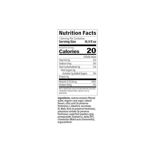 NEUROBLISS | WHITE RASPBERRY | FUNCTIONAL BEVERAGE FOR REDUCING STRESS, LIGHTLY-CARBONATED, VEGAN & LOW SUGAR; 16.9 FL OZ (PACK OF 12)