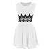 Oops Outlet Women's Sleeveless Waist Lace Flared Franki Skater Dress