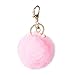 DZT1968® Solid Color Imitate Rabbit Fur Ball Keychain Handbag Key Ring Car Key (Pink)