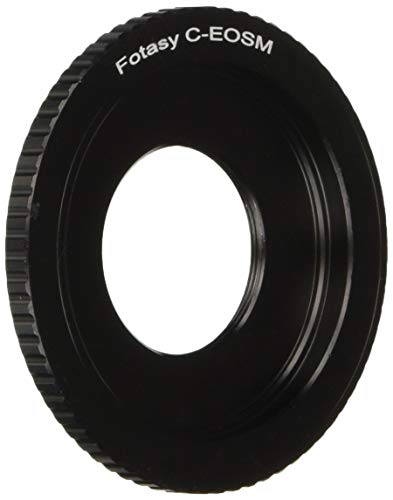 Fotasy 16mm Cine Movie C Mount Lens to Canon EOS M EF-M Mirrorless Camera Adapter, fits Canon M1, M2, M3 M10 Mirrorless Camera