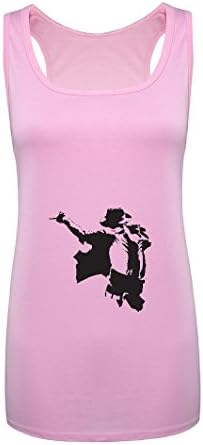 Michael Jackson women's Sleeveless tanktops t shirt Pink X-Large