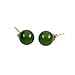 Trustmark 14K Yellow Gold 6mm Natural Nephrite Green Jade Ball Stud Post Earrings