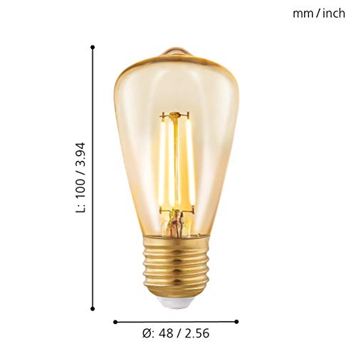 EGLO Amber Vintage Ledlamp, E27-fitting, ledlamp voor retroverlichting, 3,5 watt (komt overeen met 22 watt), 220 lumen… - Afbeelding 8