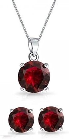 Swarovski Crystal Birthday Stones Duo Set With Silver Chain and Earring Set