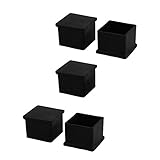 uxcell Rubber Square Shape Furniture Table Leg Foot Cover Cap 38mm x 38mm 5 Pcs Black