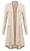 Women Plus Size Open Front Lightweight High Low Drape Cardigan with Pockets X-Large Beige