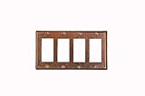 Premier Copper Products SR4 Copper Switch Plate Quadruple Ground Fault/Rocker GFI Cover, Oil Rubbed Bronze