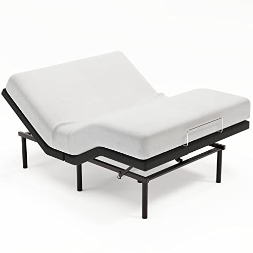 Koorlian Queen Adjustable Bed Frame With Remote, Home Adjustable Bed