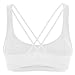 CRZ YOGA Women's Low Impact Strappy Sports Bra - Low Cut Wirefree Padded Yoga Bra Criss Cross Back White X-Large