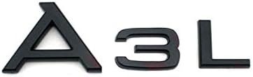 Gloss Black Glossy Black" A 3 A3L" ABS Trunk Rear Number Letters Words Badge Emblem Decal Sticker for Audi A3 A3L (A3L)