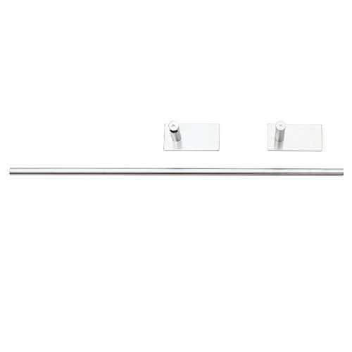 image for LuckIn Bathroom Towel Rod Adhesive Self Stick Towel Bar,Stainless Stee